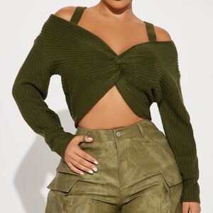 Women’s olive V Neck Sweater
